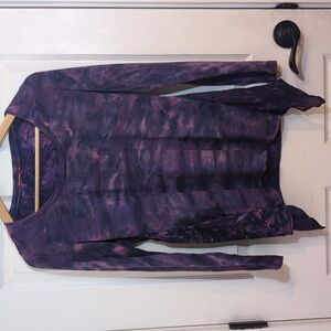 Barbara Lesser Purple Tie-Dye Long Sleeve Top Women's Small